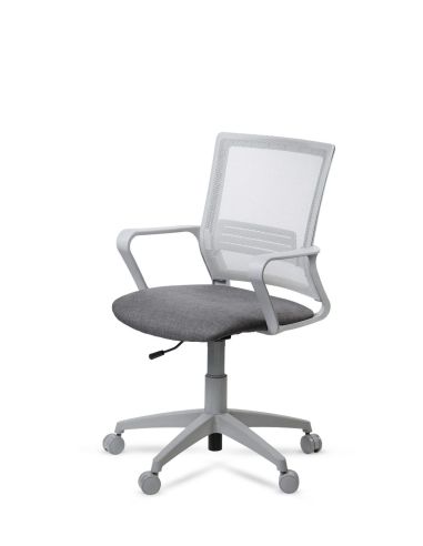 Silla Grey Gris Oficina Link Ergonomica Negra Soporte Lumbar Giratoria Respaldo Tapizado Red Mesh Regulable En Altura