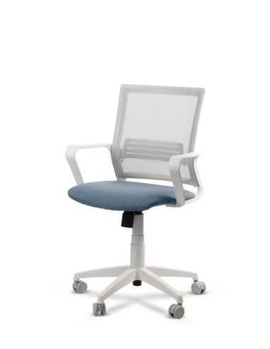 Silla de Trabajo LINK White Neumática con Asiento Tela