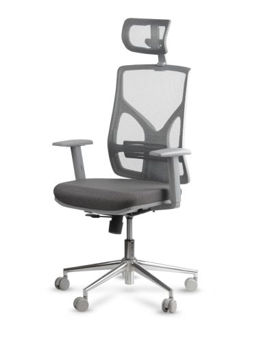 Silla COOL Grey con Estructura Gris Cromada - Diseño Innovador