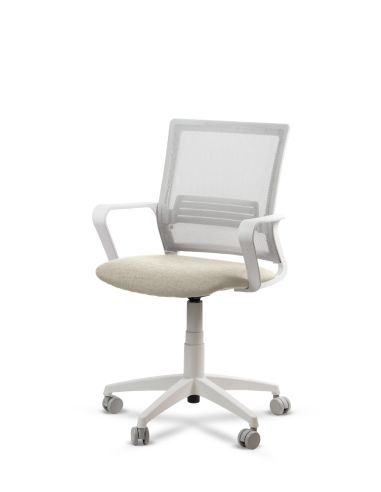 Silla de Trabajo LINK White Neumática con Asiento Tela