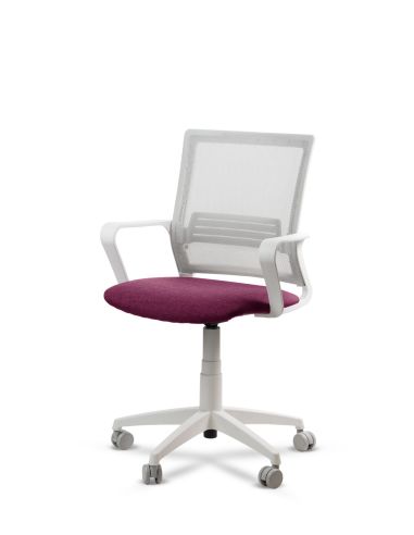 Silla de Trabajo LINK White Neumática con Asiento Tela