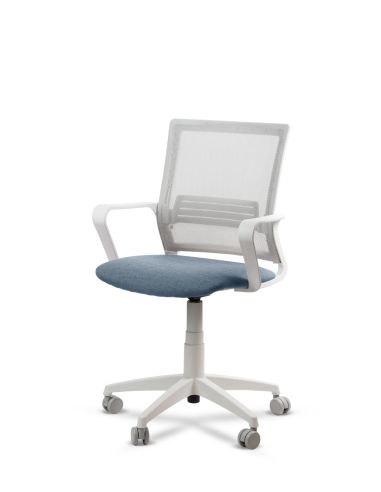 Silla de Trabajo LINK White Neumática con Asiento Tela