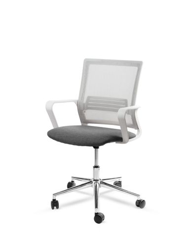 Silla de Trabajo LINK White Neumática Base Cromada