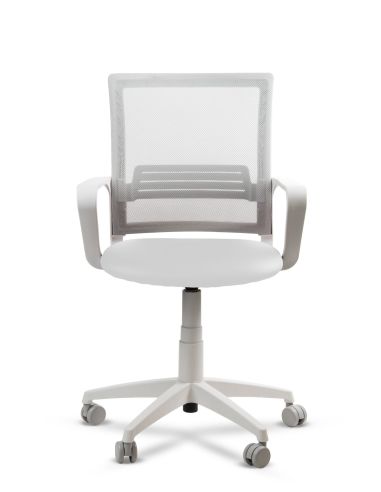 Silla Blanca de Trabajo LINK White Neumática con Asiento Tela