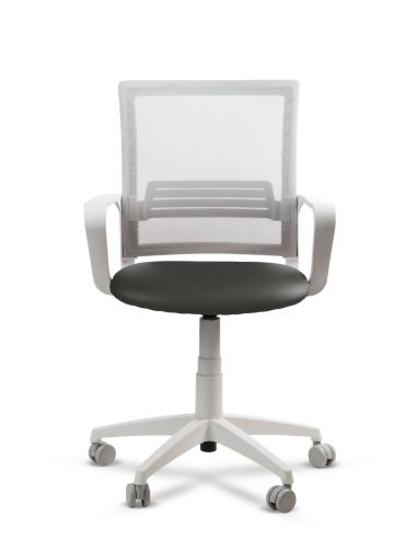 Silla Gris de Trabajo LINK White Neumática con Asiento Tela