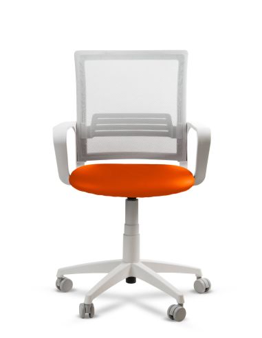 Silla Naranja de Trabajo LINK White Neumática con Asiento Tela