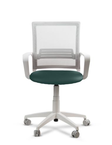 Silla Verde de Trabajo LINK White Neumática con Asiento Tela